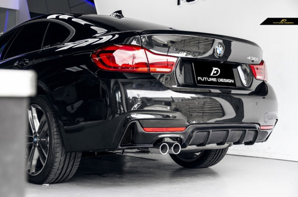 BMW 4 Series F32 F33 F36 Single Side Dual Exit Rear Diffuser ...
