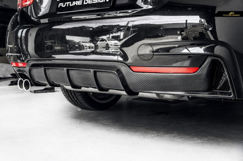 Future Design Carbon M Performance Single Side Dual Exit Carbon Fiber Rear Diffuser for BMW 4 Series F32 F33 F36 - Performance SpeedShop