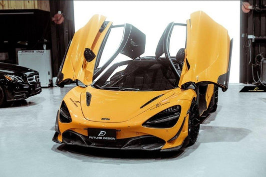 McLaren 720S 2018 2019 2020 2021 2022 2023 with Aftermarket Parts - Front Lip Replacement Carbon Fiber / FRP from Future Design