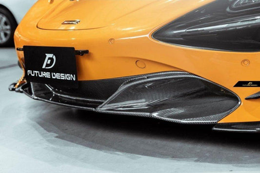 McLaren 720S 2018 2019 2020 2021 2022 2023 with Aftermarket Parts - Front Lip Replacement Carbon Fiber / FRP from Future Design