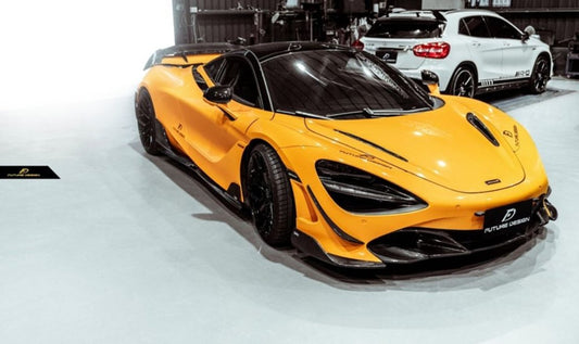 McLaren 720S 2018 2019 2020 2021 2022 2023 with Aftermarket Parts - Front Lip Replacement Carbon Fiber / FRP from Future Design