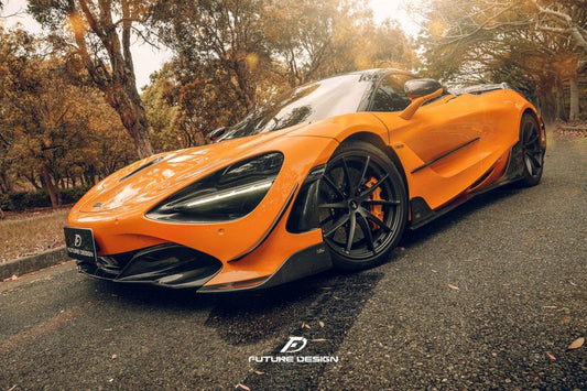 McLaren 720S 2018 2019 2020 2021 2022 2023 with Aftermarket Parts - Front Lip Replacement Carbon Fiber / FRP from Future Design