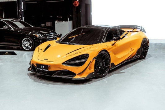 McLaren 720S 2018 2019 2020 2021 2022 2023 with Aftermarket Parts - Front Lip Replacement Carbon Fiber / FRP from Future Design