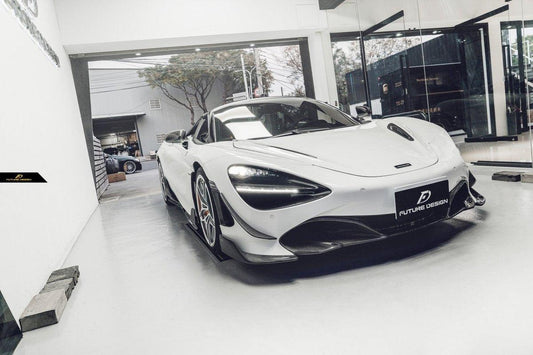 McLaren 720S 2018 2019 2020 2021 2022 2023 with Aftermarket Parts - Front Lip Replacement Carbon Fiber / FRP from Future Design