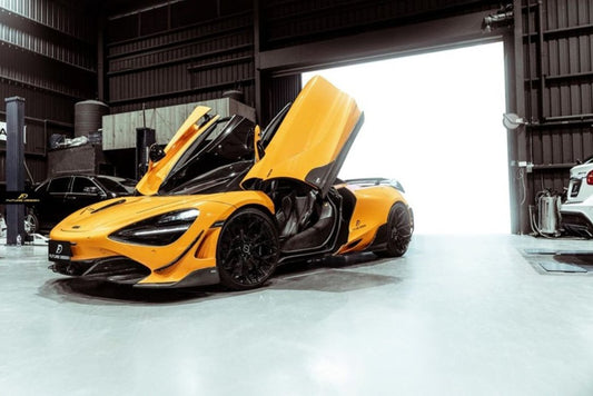 McLaren 720S 2018 2019 2020 2021 2022 2023 with Aftermarket Parts - Front Lip Replacement Carbon Fiber / FRP from Future Design