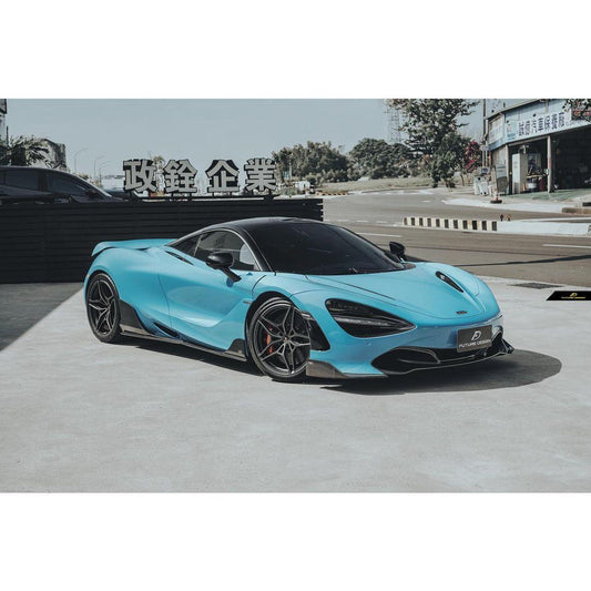 McLaren 720S 2018 2019 2020 2021 2022 2023 with Aftermarket Parts - Front Lip Replacement Carbon Fiber / FRP from Future Design