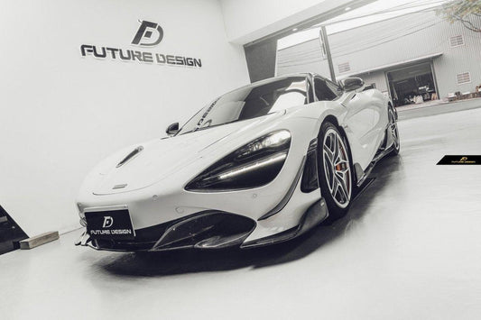 McLaren 720S 2018 2019 2020 2021 2022 2023 with Aftermarket Parts - Front Lip Replacement Carbon Fiber / FRP from Future Design