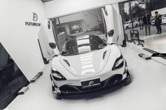 McLaren 720S 2018 2019 2020 2021 2022 2023 with Aftermarket Parts - Front Lip Replacement Carbon Fiber / FRP from Future Design