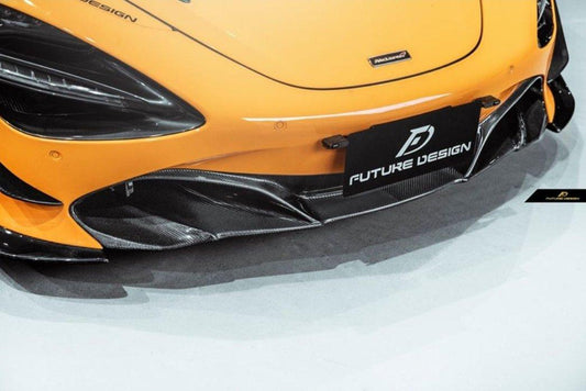 McLaren 720S 2018 2019 2020 2021 2022 2023 with Aftermarket Parts - Front Lip Replacement Carbon Fiber / FRP from Future Design