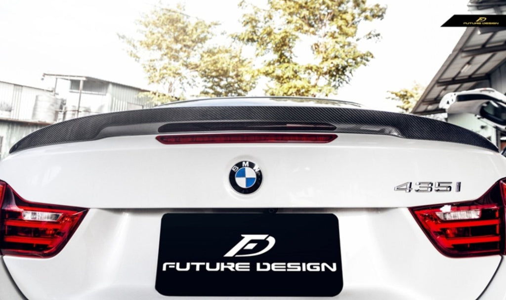 Future Design Carbon P Style Carbon Fiber Rear Spoiler for BMW 4 Series F33 M4 F83 - Performance SpeedShop
