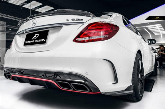 Future Design Carbon Rear Spoiler FD V1 for Mercedes Benz 2015-ON W205 C300 C43 C63 AMG Sedan 4 Door - Performance SpeedShop