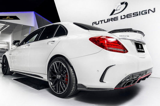 Future Design Carbon Rear Spoiler FD V1 for Mercedes Benz 2015-ON W205 C300 C43 C63 AMG Sedan 4 Door - Performance SpeedShop