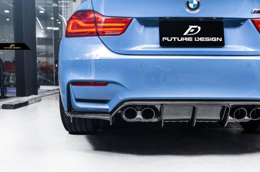 Future Design Carbon V Style Carbon Fiber Rear Diffuser for BMW F80 F82 F83 M3 M4 - Performance SpeedShop