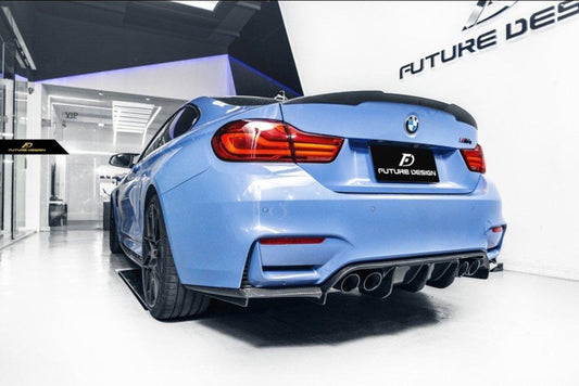 Future Design Carbon V Style Carbon Fiber Rear Diffuser for BMW F80 F82 F83 M3 M4 - Performance SpeedShop