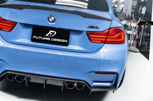 Future Design Carbon V Style Carbon Fiber Rear Diffuser for BMW F80 F82 F83 M3 M4 - Performance SpeedShop