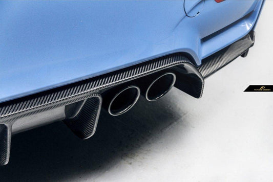 Future Design Carbon V Style Carbon Fiber Rear Diffuser for BMW F80 F82 F83 M3 M4 - Performance SpeedShop