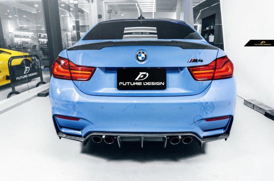 Future Design Carbon V Style Carbon Fiber Rear Diffuser for BMW F80 F82 F83 M3 M4 - Performance SpeedShop