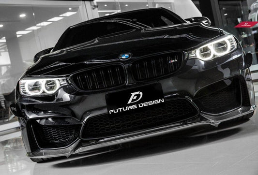 Future Design Carbon VRS Style Carbon Fiber Front Lip for BMW F80 F82 F83 M3 M4 - Performance SpeedShop