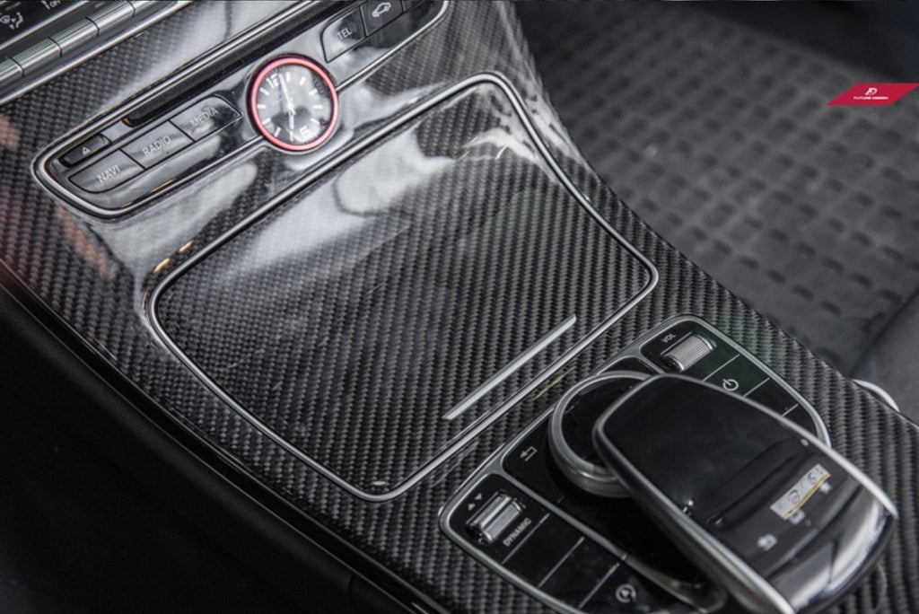 Car Center Console Panel Cover Trim For Mercedes Benz C-class W205 C180l  C200 C300 2015-2018 Abs Carbon Fiber Sticker Decoration
