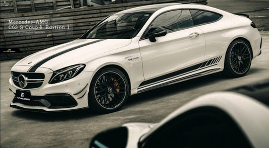 Future Design Carbon W205 C63 AMG Sedan / Coupe Carbon Fiber Front Canards - Performance SpeedShop