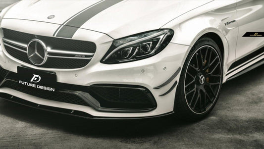 Future Design Carbon W205 C63 AMG Sedan / Coupe Carbon Fiber Front Canards - Performance SpeedShop