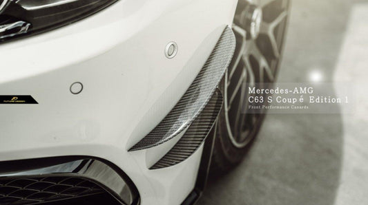 Future Design Carbon W205 C63 AMG Sedan / Coupe Carbon Fiber Front Canards - Performance SpeedShop