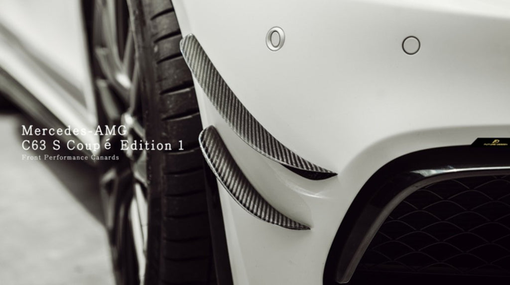 Future Design Carbon W205 C63 AMG Sedan / Coupe Carbon Fiber Front Canards - Performance SpeedShop