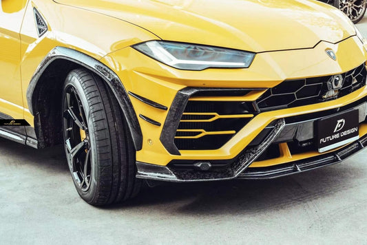 Future Design FD Carbon Fiber FRONT BUMPER CANARDS 6 PCS FOR Lamborghini Urus - Performance SpeedShop