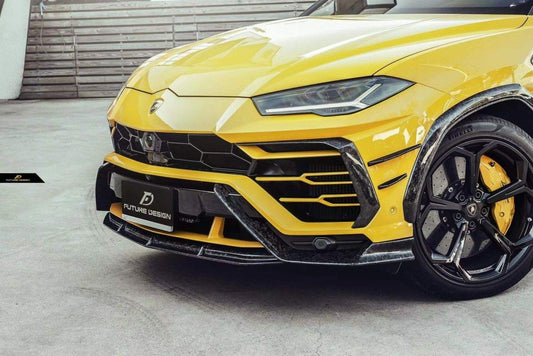 Future Design FD Carbon Fiber FRONT BUMPER CANARDS 6 PCS FOR Lamborghini Urus - Performance SpeedShop