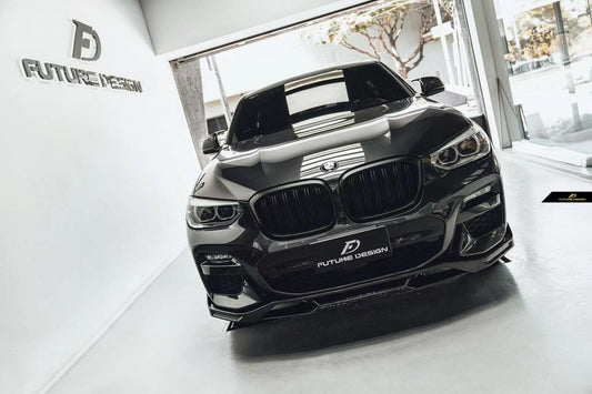 Future Design FD Carbon Fiber FRONT LIP SPLITTER for BMW X4 G02 2019-2021 M40i - Performance SpeedShop