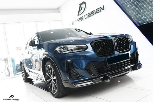 Future Design FD Carbon Fiber FRONT LIP SPLITTER for BMW X4 G02 2019-2021 M40i - Performance SpeedShop