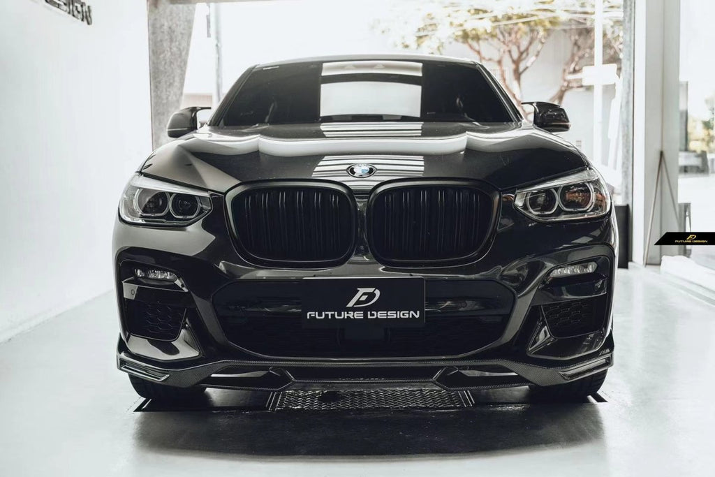 Future Design FD Carbon Fiber FRONT LIP SPLITTER for BMW X4 G02 2019-2021 M40i - Performance SpeedShop