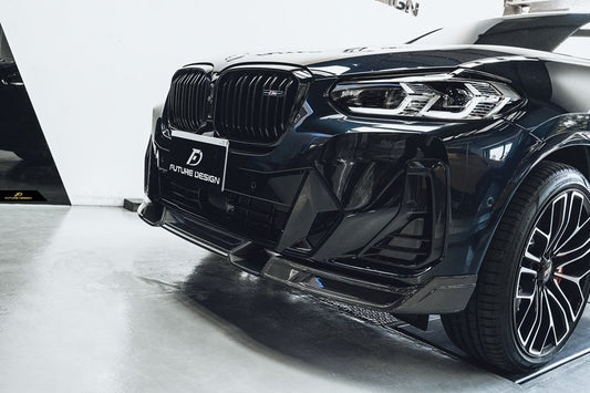 Future Design FD Carbon Fiber FRONT LIP SPLITTER for BMW X4 G02 2022-ON M40i LCI - Performance SpeedShop