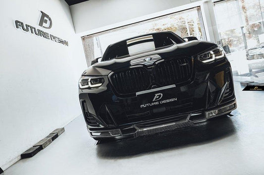 Future Design FD Carbon Fiber FRONT LIP SPLITTER for BMW X4 G02 2022-ON M40i LCI - Performance SpeedShop