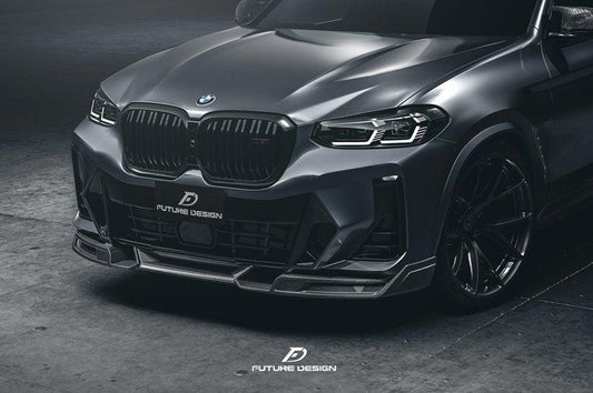 Future Design FD Carbon Fiber FRONT LIP SPLITTER for BMW X4 G02 2022-ON M40i LCI - Performance SpeedShop