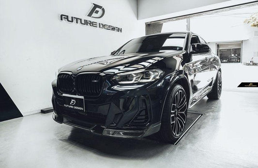 Future Design FD Carbon Fiber FRONT LIP SPLITTER for BMW X4 G02 2022-ON M40i LCI - Performance SpeedShop