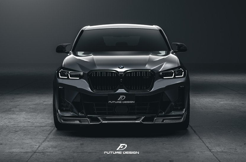 Future Design FD Carbon Fiber FRONT LIP SPLITTER for BMW X4 G02 2022-ON M40i LCI - Performance SpeedShop