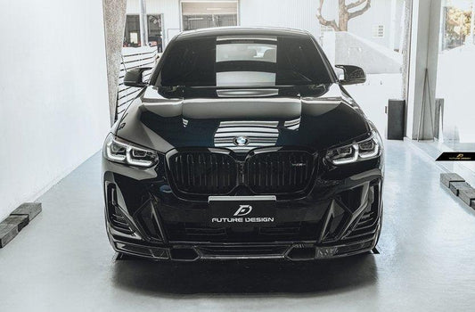 Future Design FD Carbon Fiber FRONT LIP SPLITTER for BMW X4 G02 2022-ON M40i LCI - Performance SpeedShop