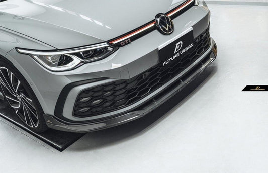 Future Design FD Carbon Fiber FRONT LIP SPLITTER for Volkswagen Golf GTI MK8 - Performance SpeedShop