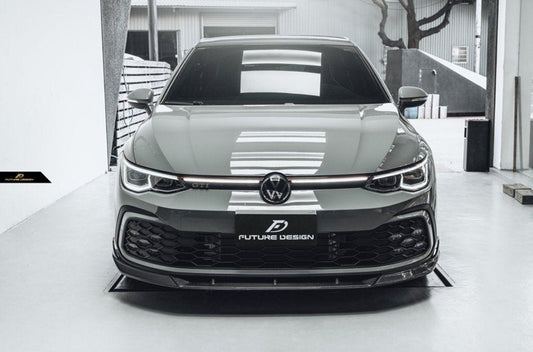 Future Design FD Carbon Fiber FRONT LIP SPLITTER for Volkswagen Golf GTI MK8 - Performance SpeedShop