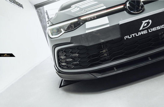 Future Design FD Carbon Fiber FRONT LIP SPLITTER for Volkswagen Golf GTI MK8 - Performance SpeedShop