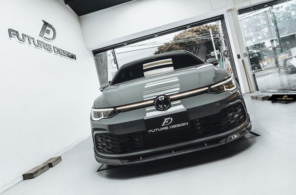 Future Design FD Carbon Fiber FRONT LIP SPLITTER for Volkswagen Golf GTI MK8 - Performance SpeedShop