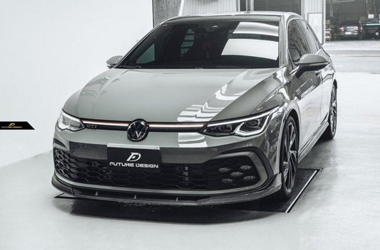 Future Design FD Carbon Fiber FRONT LIP SPLITTER for Volkswagen Golf GTI MK8 - Performance SpeedShop