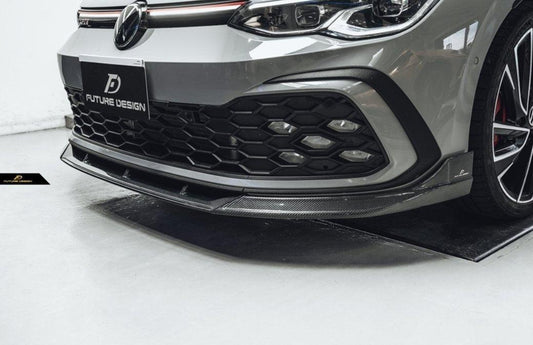 Future Design FD Carbon Fiber FRONT LIP SPLITTER for Volkswagen Golf GTI MK8 - Performance SpeedShop