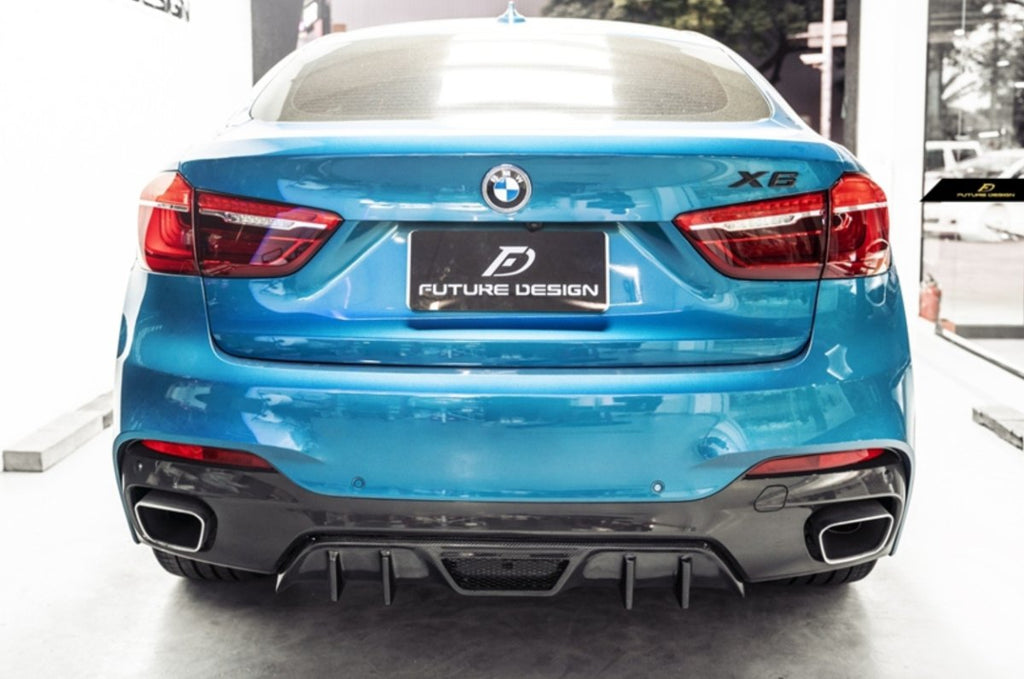 Future Design FD Carbon Fiber REAR DIFFUSER for BMW X6 F16 2015-2019 - Performance SpeedShop