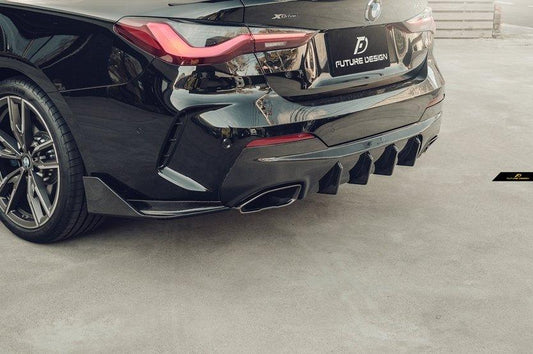 Future Design FD Carbon Fiber REAR DIFFUSER & REAR CANARDS for BMW 4 Series G22 G23 2021-ON 420i 430i M440i - Performance SpeedShop