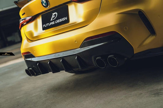 Future Design FD Carbon Fiber REAR DIFFUSER & REAR CANARDS for BMW 4 Series G22 G23 2021-ON 420i 430i M440i - Performance SpeedShop