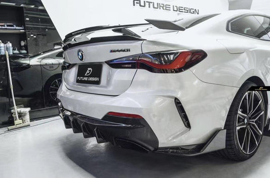 Future Design FD Carbon Fiber REAR DIFFUSER & REAR CANARDS for BMW 4 Series G22 G23 2021-ON 420i 430i M440i - Performance SpeedShop