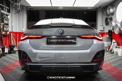 Future Design FD Carbon Fiber REAR DIFFUSER & REAR CANARDS for BMW I4 G26 M50 & e Drive 40 with M package 2022-ON - Performance SpeedShop
