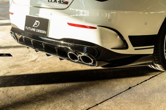 Future Design FD Carbon Fiber Rear Lower Diffuser For CLA C118 CLA45 2020-ON - Performance SpeedShop